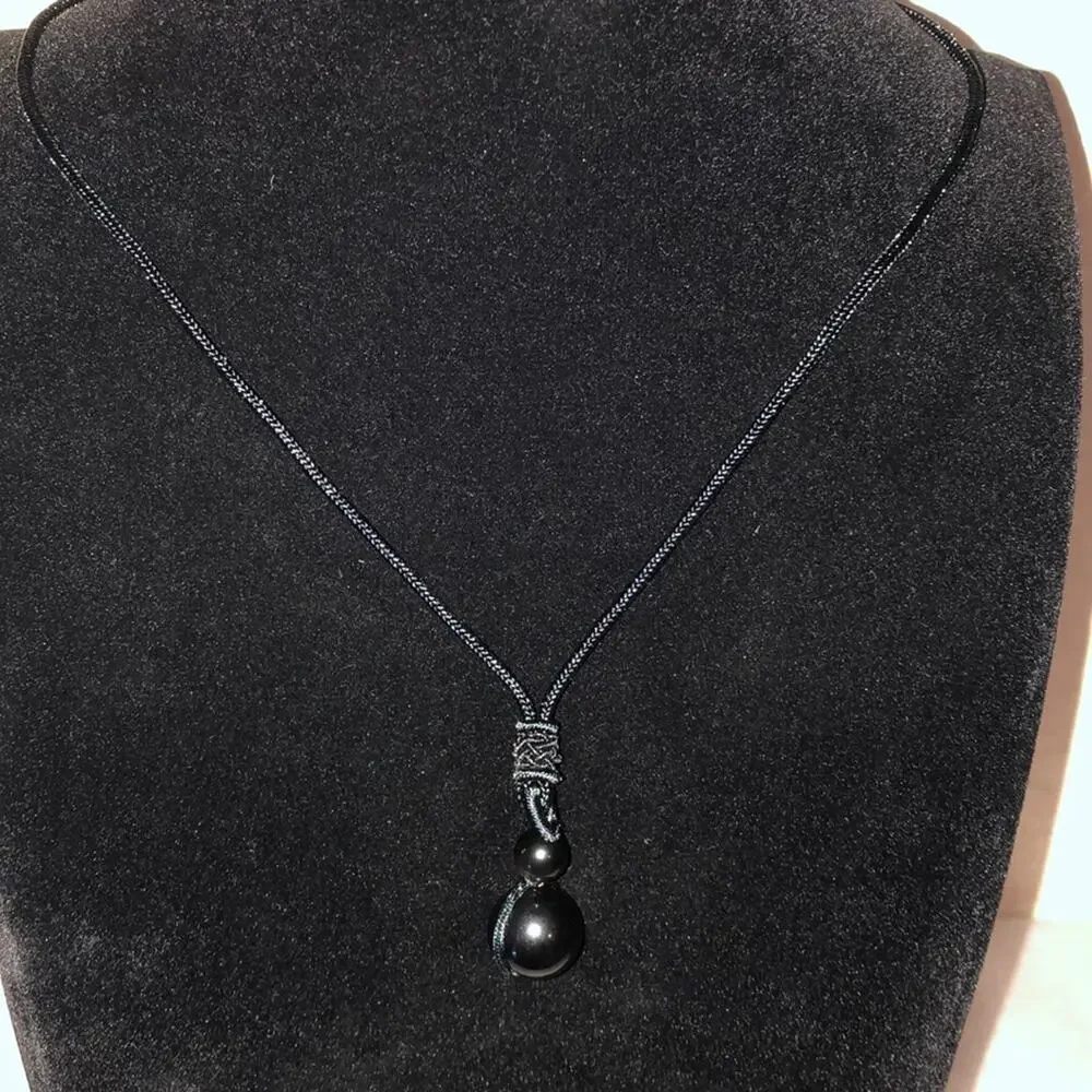 PU Leather Adjustable Cord with Ball Necklace